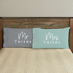 Scripty Love Personalized Wedding 20-Inch x 31-Inch Pillowcase Set