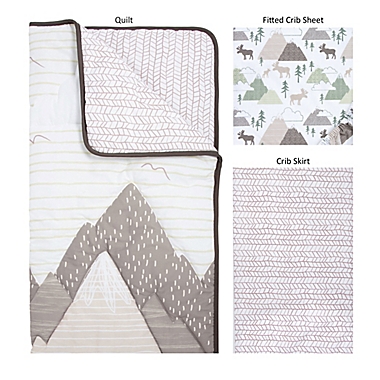 Trend Lab&reg; Mountain Baby 3-Piece Crib Bedding Set in Grey. View a larger version of this product image.