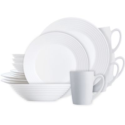 Simply Essential&trade; 16-Piece Opal Rim Glass Dinnerware Set in White