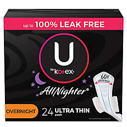 U by Kotex® Allnighter® 24-Count Ultra Thin Overnight Pads with Wings