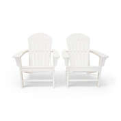 Luxeo Hampton Adirondack Chairs in White (Set of 2)