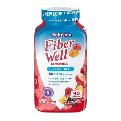 Vitafusion Fiber Well 90-Count Fiber Gummies in Peach, Strawberry & Blackberry Flavors