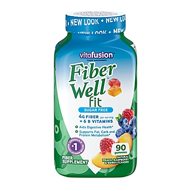 Vitafusion Fiber Well 90-Count Weight Management Gummies in Peach, Strawberry & Berry Flavors. View a larger version of this product image.