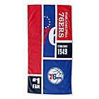 Alternate image 1 for NBA Philadelphia 76ers Personalized Colorblock Beach Towel