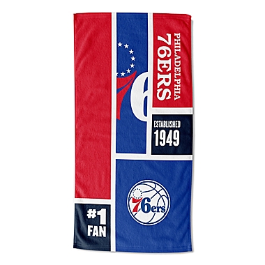NBA Philadelphia 76ers Personalized Colorblock Beach Towel. View a larger version of this product image.