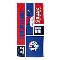 NBA Philadelphia 76ers Personalized Colorblock Beach Towel
