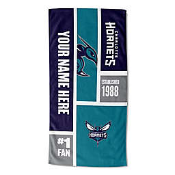 NBA Charlotte Hornets Personalized Colorblock Beach Towel