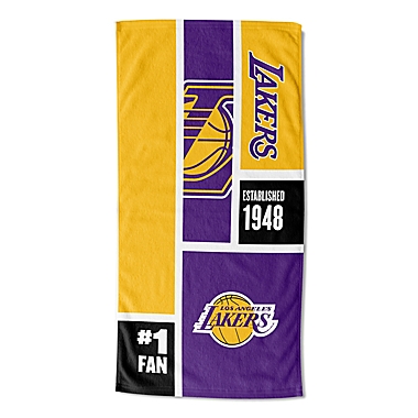 NBA Los Angeles Lakers Personalized Colorblock Beach Towel. View a larger version of this product image.