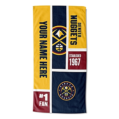 NBA Denver Nuggets Personalized Colorblock Beach Towel. View a larger version of this product image.