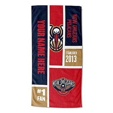 NBA New Orleans Pelicans Personalized Colorblock Beach Towel. View a larger version of this product image.