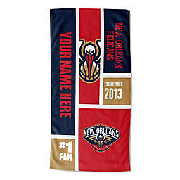 NBA New Orleans Pelicans Personalized Colorblock Beach Towel