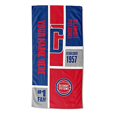 NBA Detroit Pistons Pelicans Personalized Colorblock Beach Towel. View a larger version of this product image.