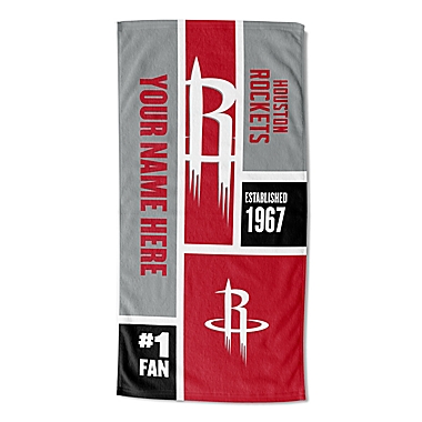 NBA Houston Rockets Personalized Colorblock Beach Towel. View a larger version of this product image.