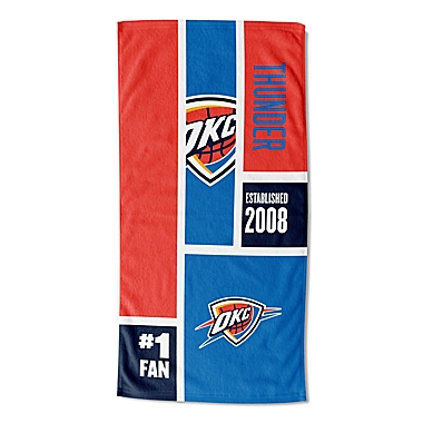 NBA Oklahoma City Thunder Personalized Colorblock Beach Towel. View a larger version of this product image.