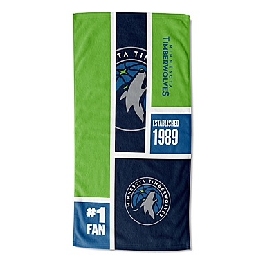 NBA Minnesota Timberwolves Personalized Colorblock Beach Towel. View a larger version of this product image.