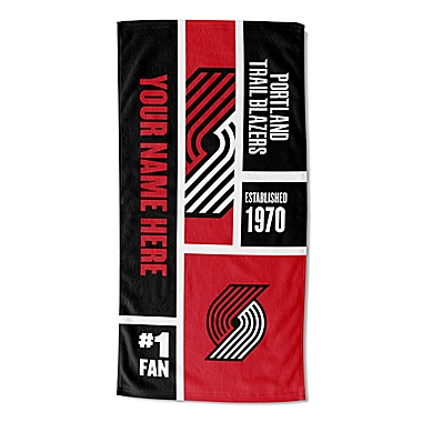 NBA Portland Trail Blazers Personalized Colorblock Beach Towel. View a larger version of this product image.