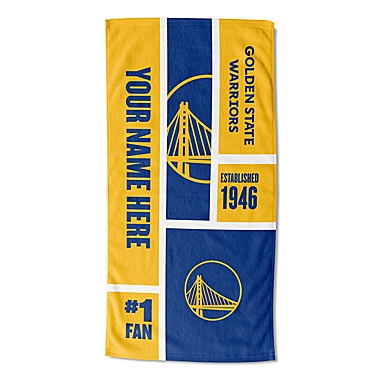 NBA Golden State Warriors Personalized Colorblock Beach Towel. View a larger version of this product image.