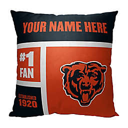 NFL Chicago Bears Colorblock Personalized Square Throw Pillow