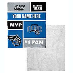 NBA Orlando Magic Colorblock Silk Touch Personalized Sherpa Throw Blanket