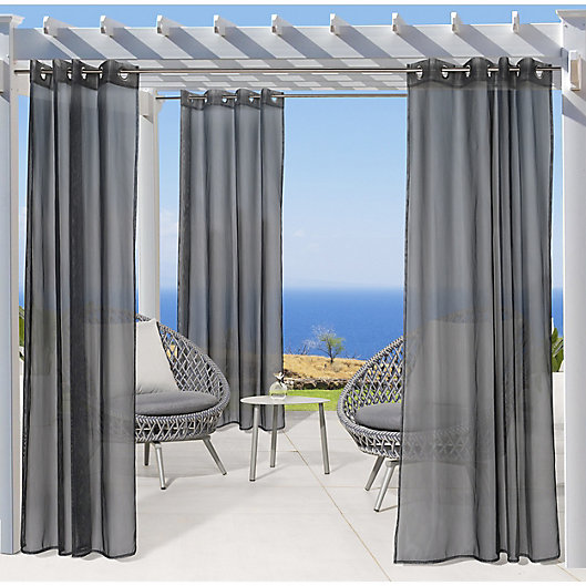 Alternate image 1 for No Se'em 108-Inch Grommet Window Curtain Panel in Black (Single)