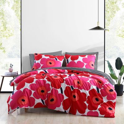 marimekko® Unikko 3-Piece Full/Queen Comforter Set in Red