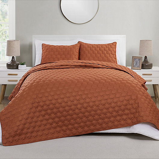 Alternate image 1 for VCNY Home Staton 3-Piece Full/Queen Quilt Set in Rust