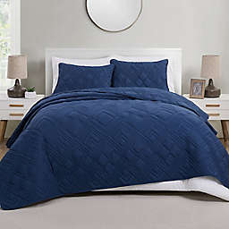VCNY Home Trex 3-Piece Full/Queen Quilt Set in Blue
