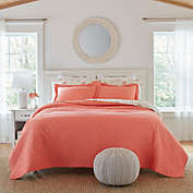 Laura Ashley&reg; Solid Cotton Quilt Set in Coral