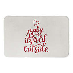 Designs Direct 21" x 34" "Baby its Cold Outside" Bath Mat in Red