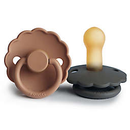 FRIGG Daisy 2-Pack Rubber Pacifiers in Graphite/Bronze