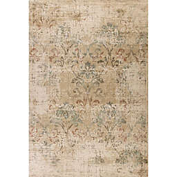 HomeRoots Vintage Damask 5'3 x 7'8 Area Rug in Champagne