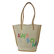 H for Happy&trade; &quot;Awesome&quot; Straw Tote Beach Bag