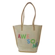 H for Happy&trade; "Awesome" Straw Tote Beach Bag