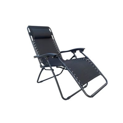 Simply Essential&trade; Outdoor Folding Zero Gravity Lounger Chair in Black