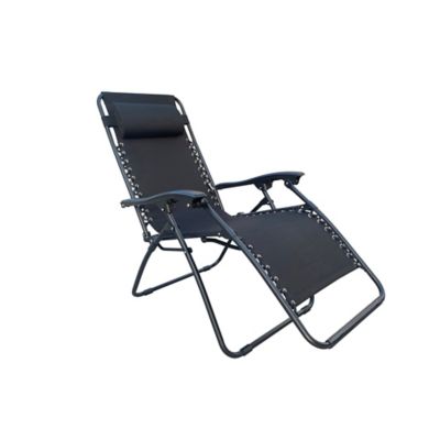 Simply Essential&trade; Basic Outdoor Folding Zero Gravity Chair in Black