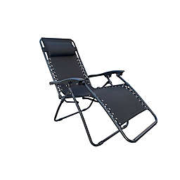 Simply Essential™ Basic Outdoor Folding Zero Gravity Chair in Black
