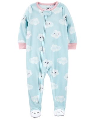 NWT Girls Carter's Footed Fleece Pajamas Size 4 Winter Pjs Hearts 2 Pair NEW