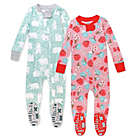 Alternate image 0 for The Honest Company&reg; Size 12M 2-Pack Hot Cocoa Multicolor Snug-Fit Footed Pajamas