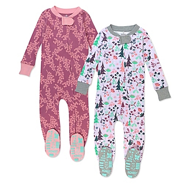 The Honest Company&reg; Size 18M 2-Pack Enchanted Forest Multicolor Snug-Fit Footed Pajamas. View a larger version of this product image.