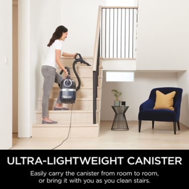 Shark&reg; CZ351 Canister Pet Bagless Corded Vacuum in Navy/Silver. View a larger version of this product image.
