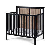 Suite Bebe Connelly 3-in-1 Convertible Mini Crib with Mattress in Black/Walnut