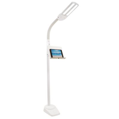 Ottlite&reg; Dual Shade LED Floor Lamp with USB Charging Station in White