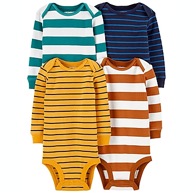 carter&#39;s&reg; Newborn 4-Pack Multicolor Stripes Long Sleeve Original Bodysuits. View a larger version of this product image.