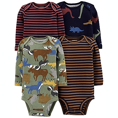 carter&#39;s&reg; Size 18M 4-Pack Long Sleeve Original Bodysuits in Navy. View a larger version of this product image.