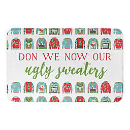 Designs Direct 21" x 34" Don Our Ugly Sweaters Bath Mat in White