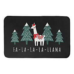 Designs Direct 21" x 34" Holiday Caroling Llama Bath Mat in Black 