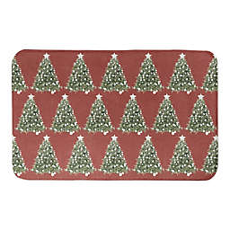 Designs Direct 21" x 34" Oh Christmas Tree Pattern Bath Mat in Red