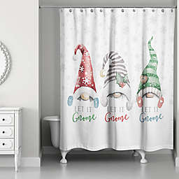 Designs Direct 71-Inch x 74-Inch Let It Gnome Shower Curtain in White