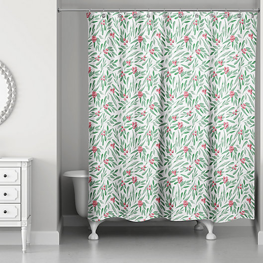 74 Inch Holly Berries Shower Curtain, Extra Long Shower Curtain Liner 72×78