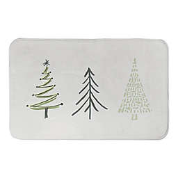 Designs Direct 21" x 34" Three Winter Trees Bath Mat in Green